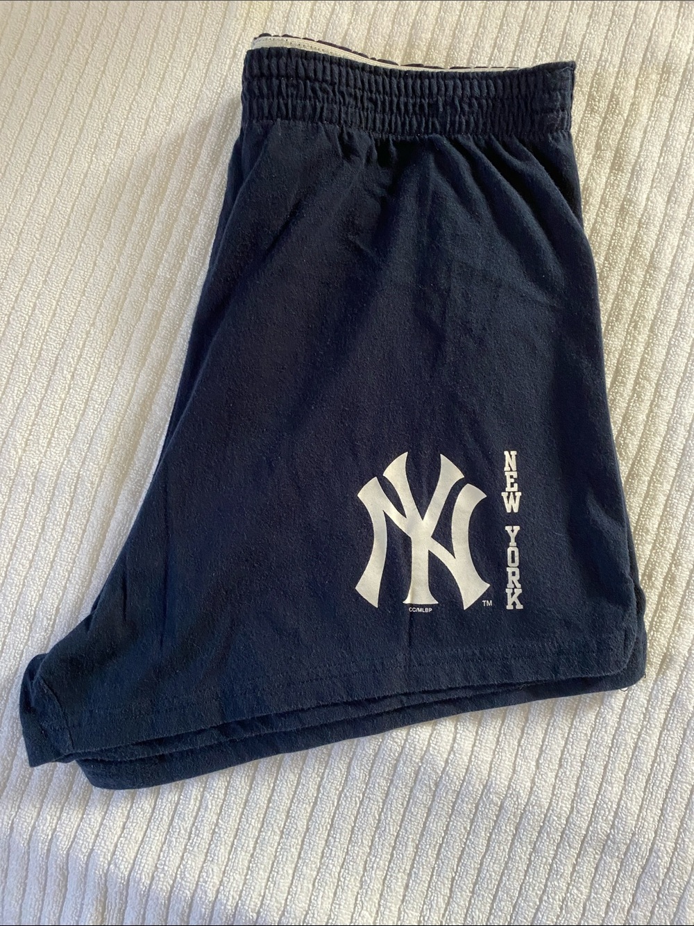 New York Yankees Navy Athletic Shorts with White Logo